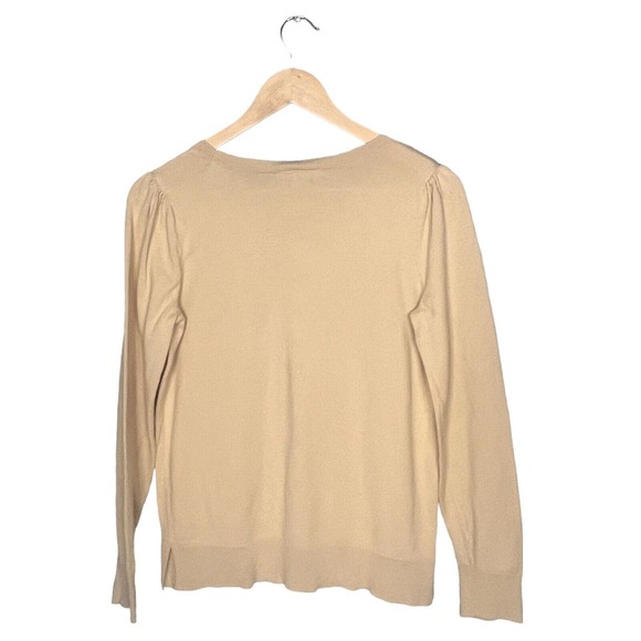 Ann Taylor Loft Sweater Womens Small Yellow Long Sleeve 100% Cotton Pullover - Picture 2 of 7